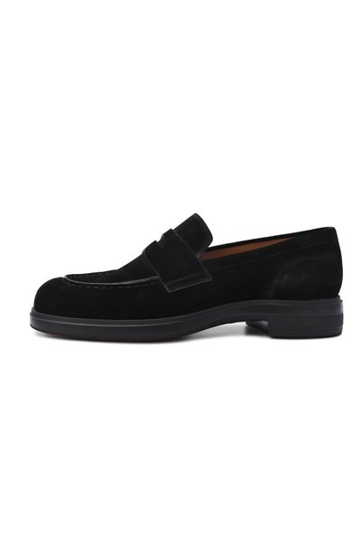 Замшевые пенни-лоферы easy SANTONI черного цвета по цене 97550 руб., арт. WUYG72448NERNHSY, фото 4 Замшевые пенни-лоферы easy SANTONI, арт. WUYG72448NERNHSY, фото 4