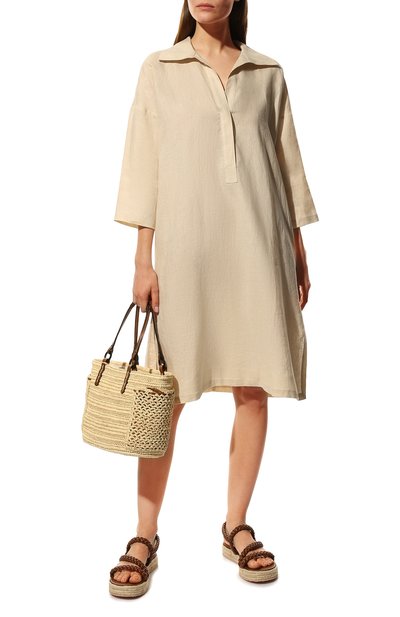 Льняное платье WEEKEND MAX MARA бежевого цвета по цене 34270 руб., арт. DERRIS 32210726, фото 2 Льняное платье WEEKEND MAX MARA, арт. DERRIS 32210726, фото 2