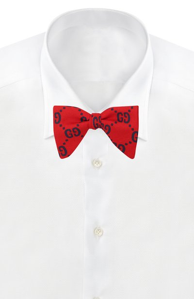 Галстук-бабочка из шерсти и шелка GUCCI красного цвета по цене 11750 руб., арт. 532265/4K515, фото 3 Галстук-бабочка из шерсти и шелка GUCCI, арт. 532265/4K515, фото 3