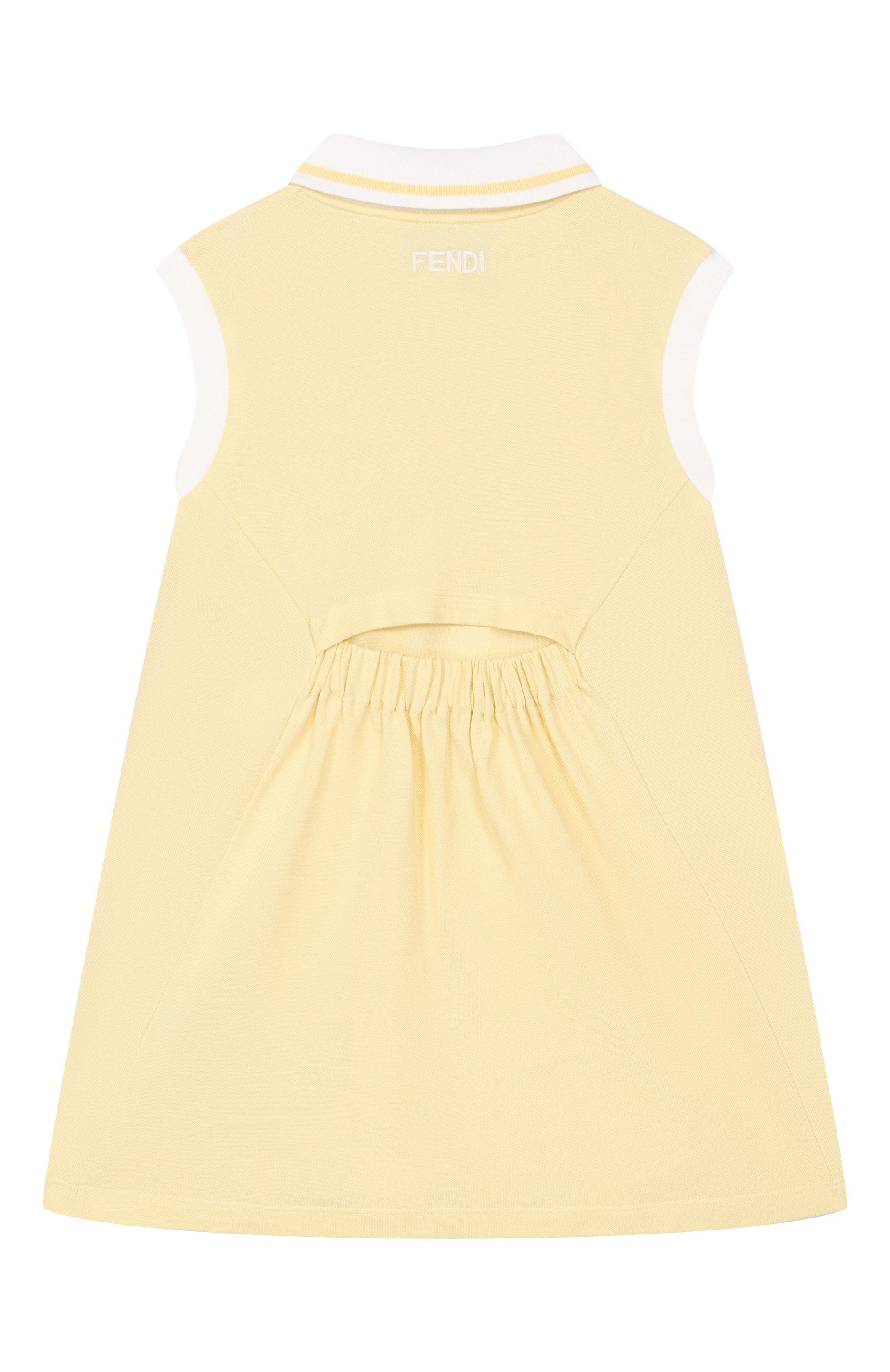 Хлопковое платье FENDI желтого цвета по цене 55350 руб., арт. JFB866/AVP, фото 2 Хлопковое платье FENDI, арт. JFB866/AVP, фото 2