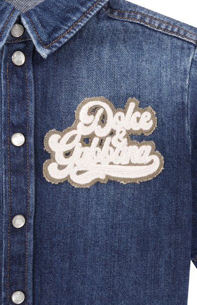 Джинсовая рубашка DOLCE & GABBANA темно-синего цвета по цене 41750 руб., арт. L44S77/LDD66, фото 3 Джинсовая рубашка DOLCE & GABBANA, арт. L44S77/LDD66, фото 3