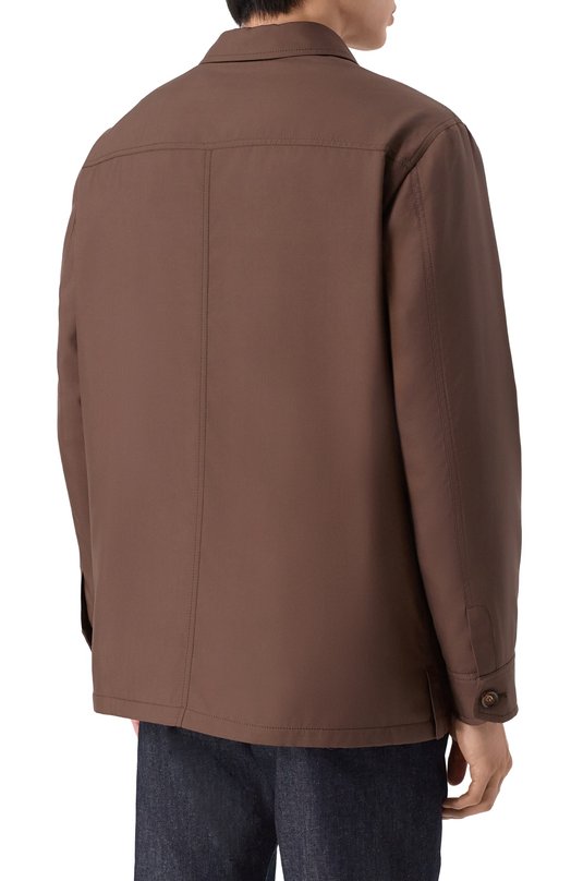 Шелковая куртка Brioni SFQS0L/P0410 Коричневый  SFQS0L/P0410 Фото 4