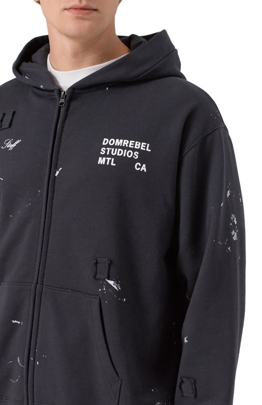 Хлопковая толстовка DOMREBEL M STAFF ZIP H00DIE Серый  M STAFF ZIP H00DIE Фото 5