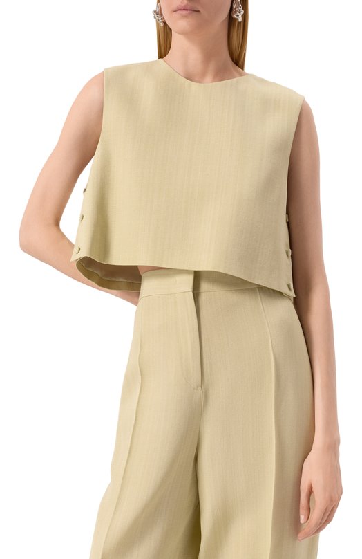 Топ из вискозы и шелка Jil Sander J02ZZ0138/J65005 Зелёный  J02ZZ0138/J65005 Фото 3