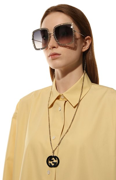 Солнцезащитные очки и цепочка GUCCI черного цвета по цене 73850 руб., арт. GG1033S 002, фото 2 Солнцезащитные очки и цепочка GUCCI, арт. GG1033S 002, фото 2