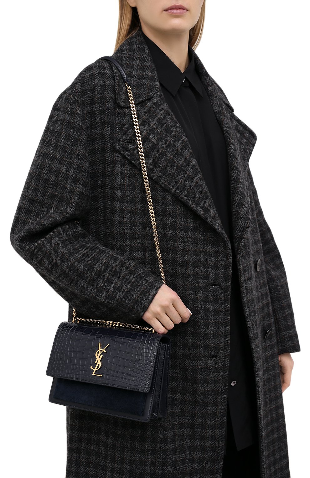 Сумка sunset из кожи крокодила SAINT LAURENT, арт. 442906/LVK2K, фото 5