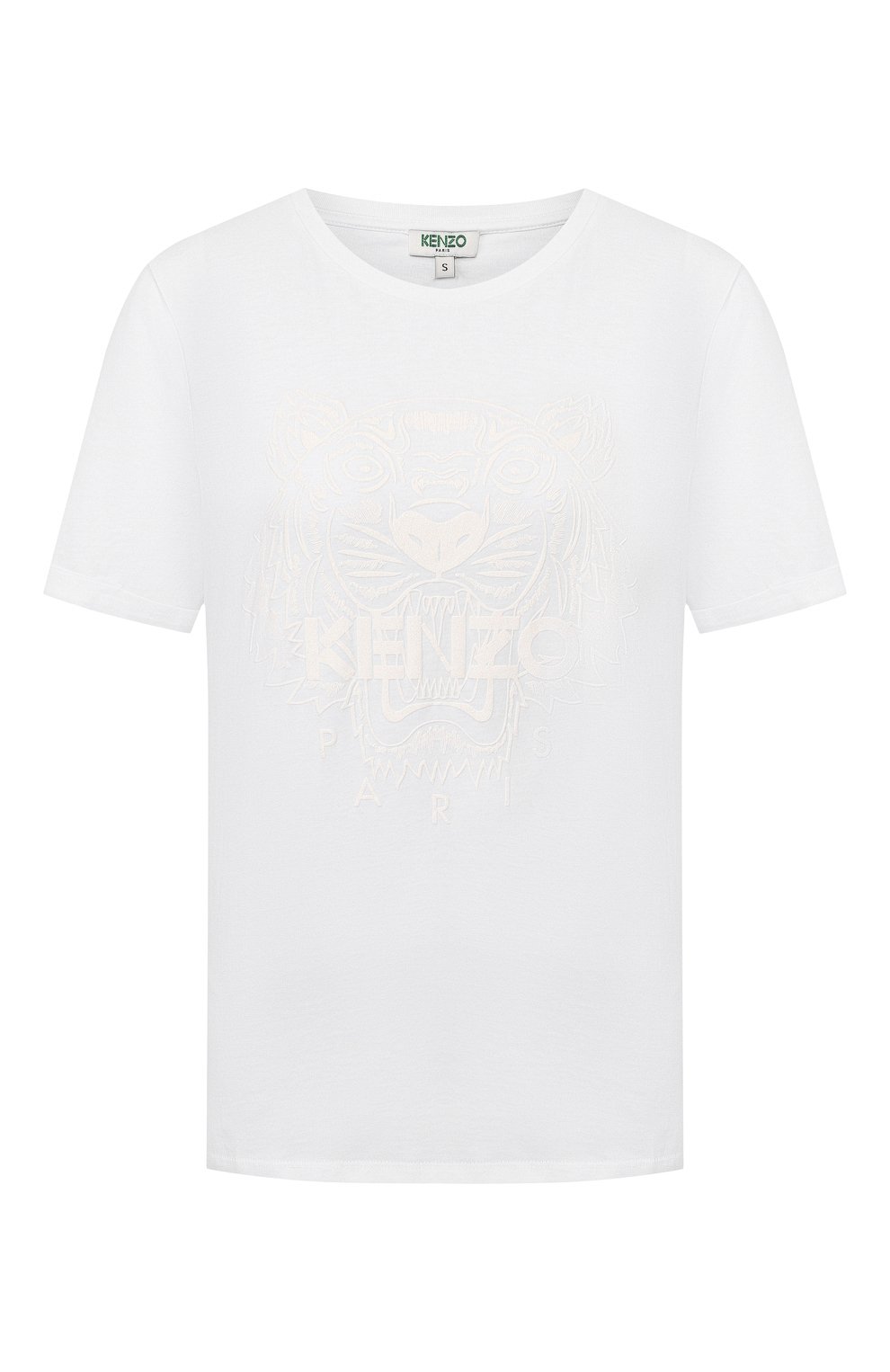 Хлопковая футболка KENZO белого цвета по цене 12100 руб., арт. FA52TS8244YI, фото 1 Хлопковая футболка KENZO, арт. FA52TS8244YI, фото 1