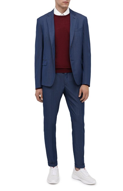 Мужские кожаные кроссовки PRADA, арт. 4E3390-072-F0009