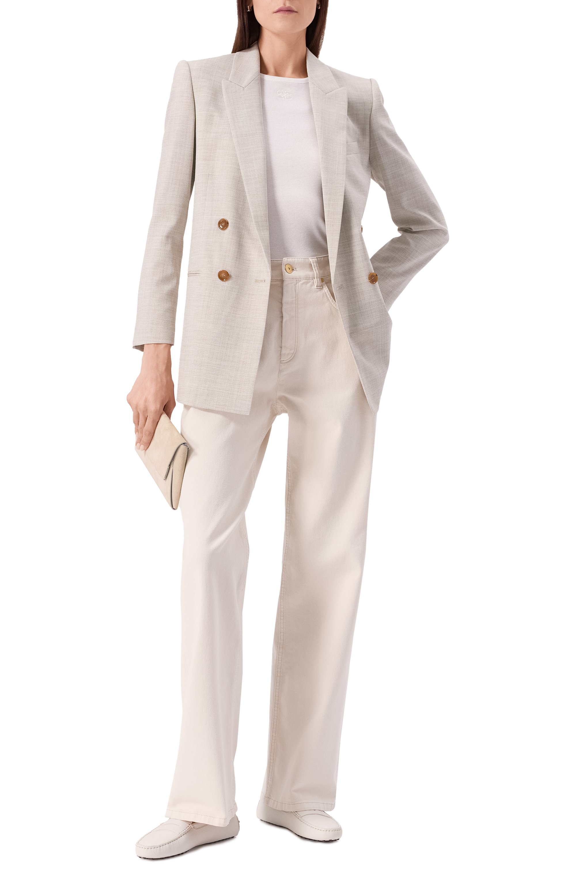 Кожаные мокасины gommino TOD’S молочного цвета по цене 69700 руб., арт. XXW00G000105J1, фото 2 Кожаные мокасины gommino TOD’S, арт. XXW00G000105J1, фото 2