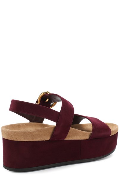 Замшевые босоножки на платформе PRADA, арт. 1XZ658-XVD-F0403-40, фото 4