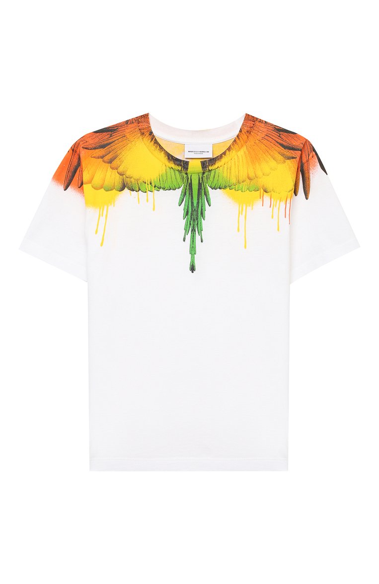 Детская хлопковая футболка MARCELO BURLON KIDS OF MILAN белого цвета, арт. 21E/B/MB/1104/0010/2-6Y | Фото 1 (Материал внешний: Хлопок; Рукава: Короткие; Региональные ограничения белый список (Axapta Mercury): RU; Мальчики Кросс-КТ: Футболка-одежда; Драгоценные камни: Проставлено; Материал сплава: Проставлено)