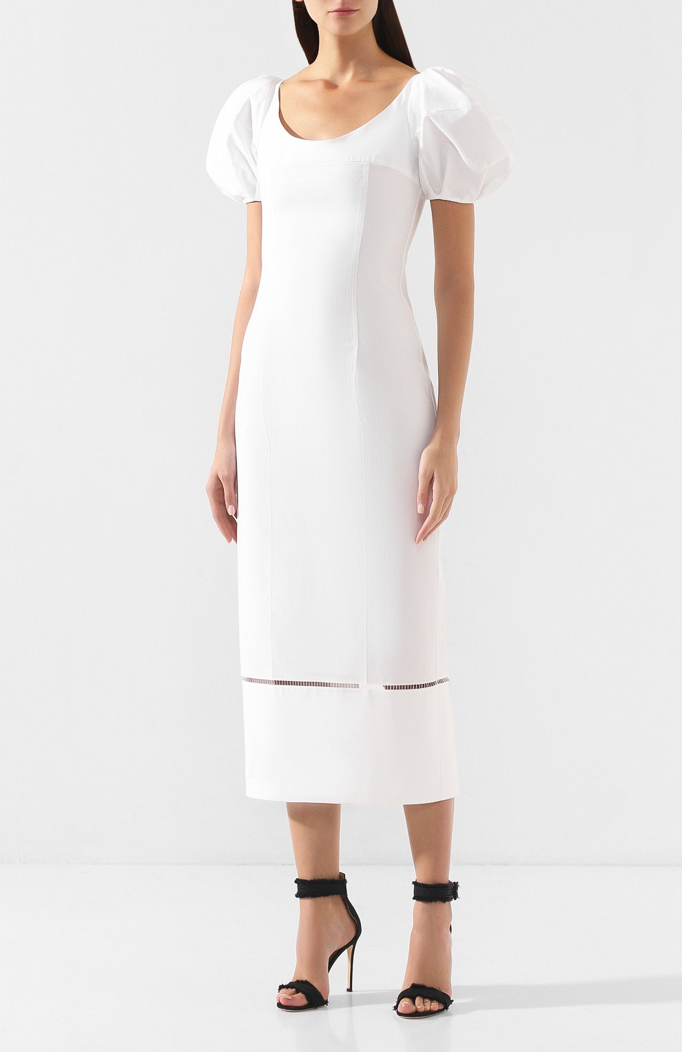 Хлопковое платье KHAITE белого цвета по цене 99500 руб., арт. 5090108/ALLIS0N, фото 3 Хлопковое платье KHAITE, арт. 5090108/ALLIS0N, фото 3