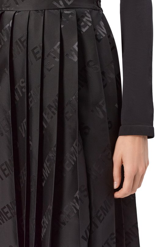 Юбка из вискозы VETEMENTS WE54SK360B/1904 JACQUARD VIS Чёрный  WE54SK360B/1904 JACQUARD VIS Фото 5
