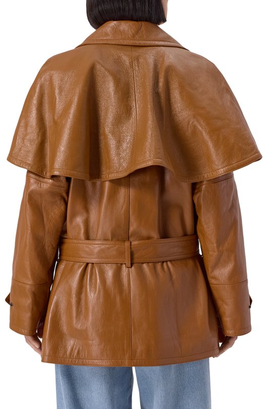 Кожаная куртка Chloé CHC24WCM20202 Коричневый  CHC24WCM20202 Фото 4