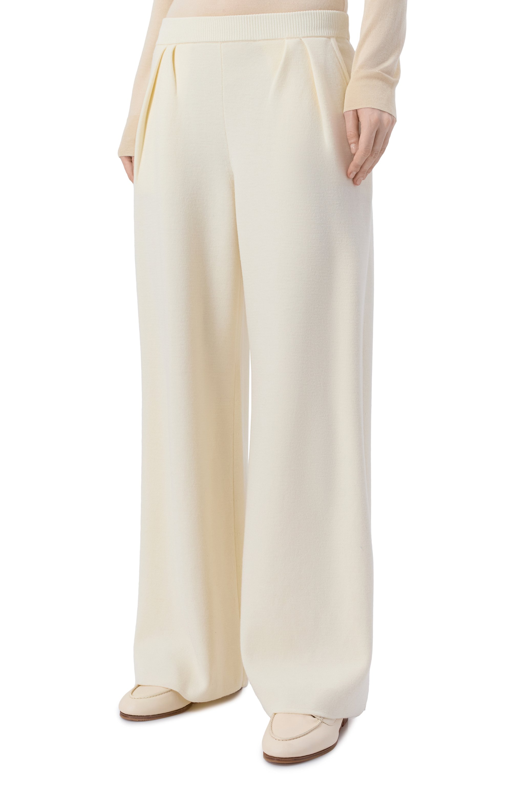 Шерстяные брюки MAX MARA кремового цвета по цене 72650 руб., арт. MXMB0RA, фото 3 Шерстяные брюки MAX MARA, арт. MXMB0RA, фото 3