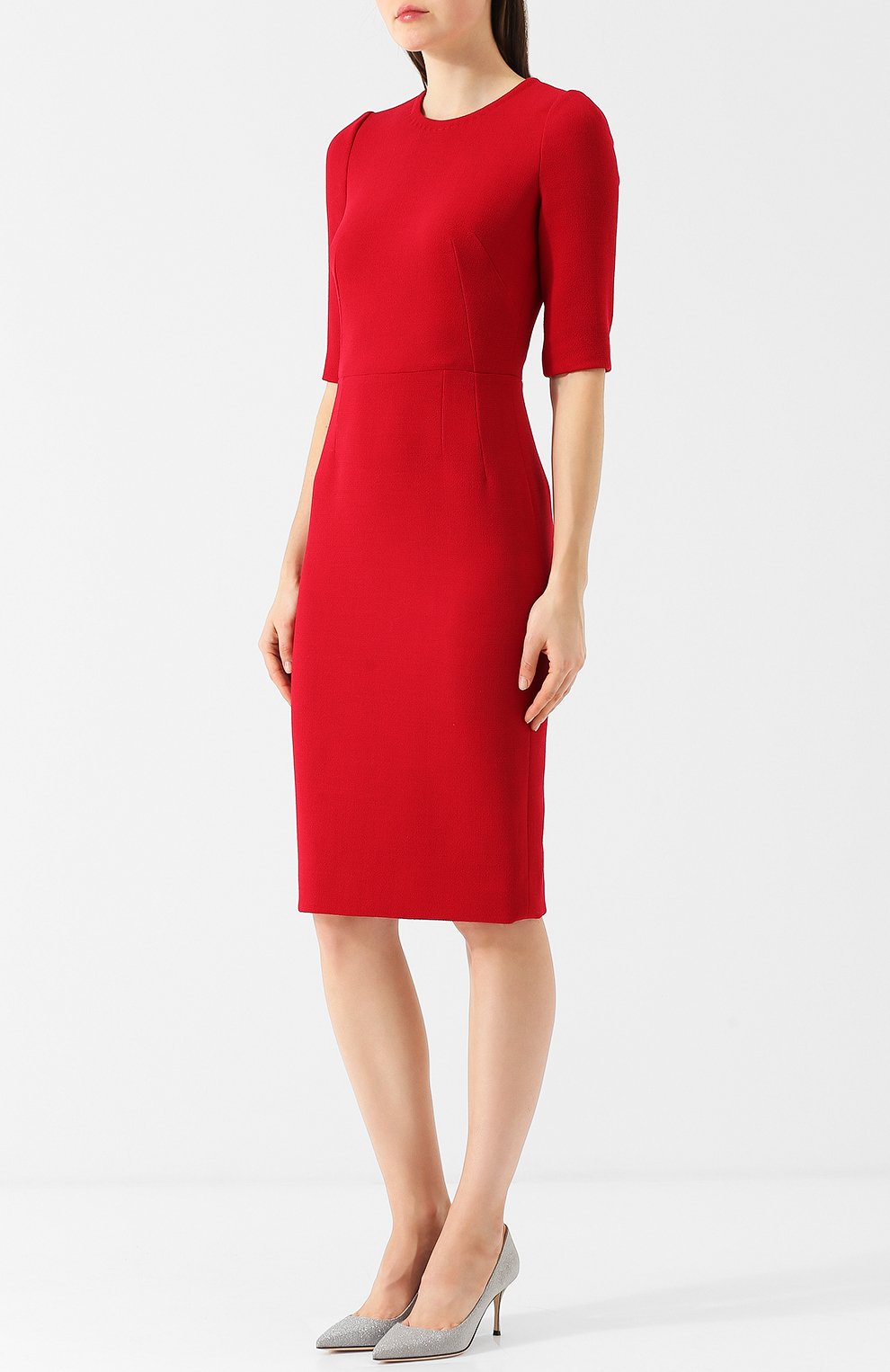 Однотонное приталенное платье из шерсти DOLCE & GABBANA, арт. F66B6T/FU2TZ, фото 3