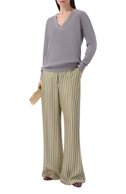 Шерстяной пуловер Dries Van Noten 011204/3700 Серый  011204/3700 Фото 2