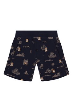 Детского комплект из футболки и шорт MOSCHINO темно-синего цвета, арт. HUG00P/LCB60/4-8 | Фото 5 (Рукава: Короткие; Материал внешний: Хлопок; Мальчики Кросс-КТ: Костюмы-спорт; Автоматизация состава: Проставлено; Автоматизация ТО: Проставлено; Ростовка одежда: 4 года | 104 см, 5 лет | 110 см, 6 лет | 116 см, 8 лет | 128 см)