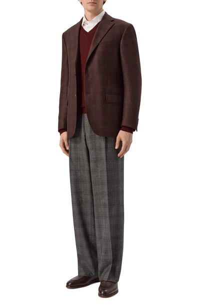 Шерстяной пуловер CORNELIANI бордового цвета по цене 47250 руб., арт. 28M501/2A25100, фото 2 Шерстяной пуловер CORNELIANI, арт. 28M501/2A25100, фото 2