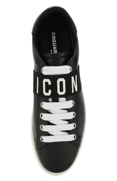Кожаные кеды icon на шнуровке DSQUARED2, арт. SNM0028 01500001, фото 5