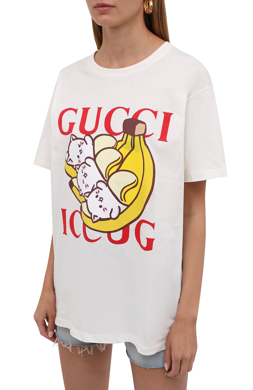 Хлопковая футболка GUCCI, арт. 615044/XJDGN, фото 3