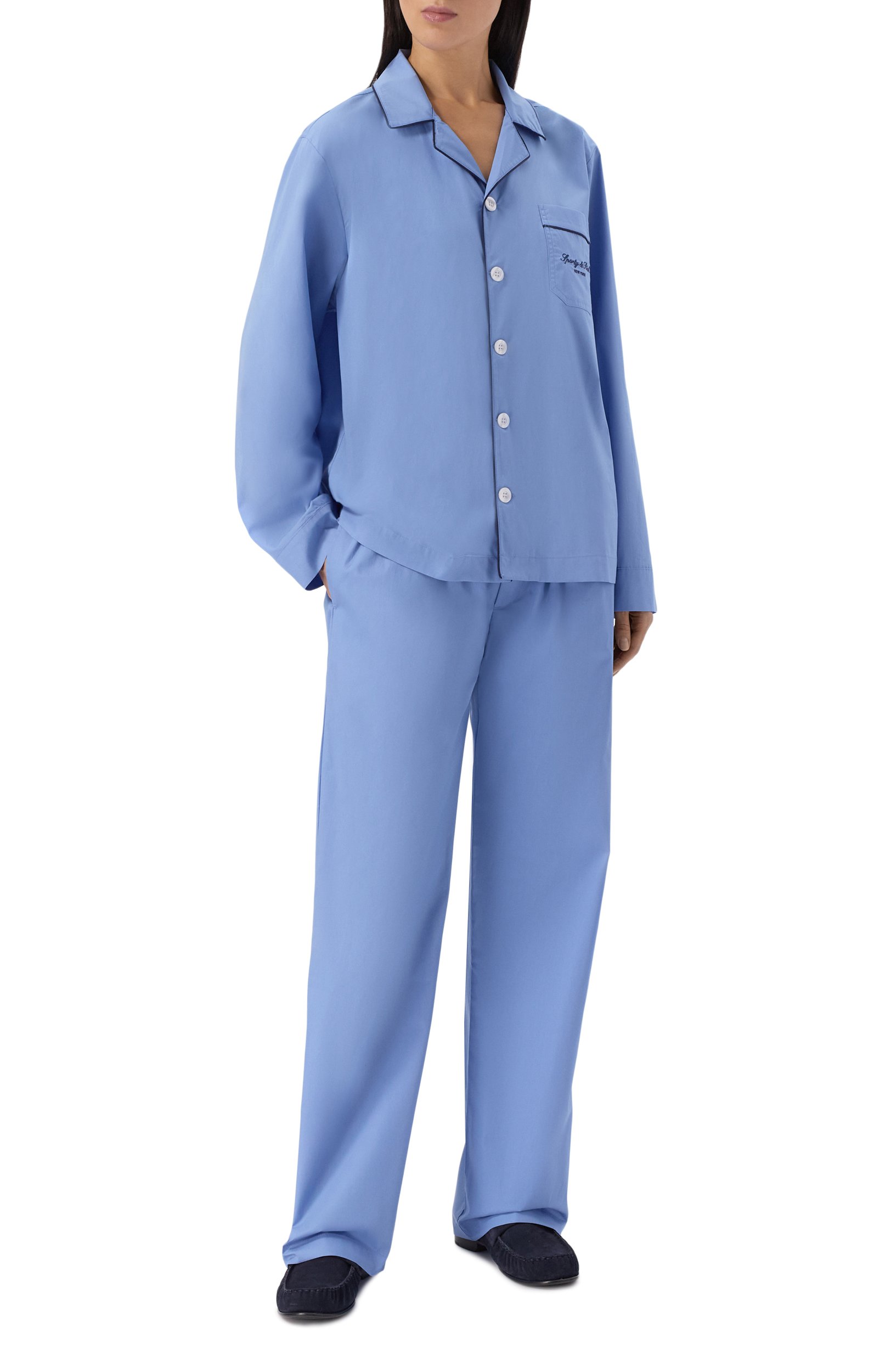 Хлопковые брюки SPORTY AND RICH, арт. PA065711329BL144, фото 2