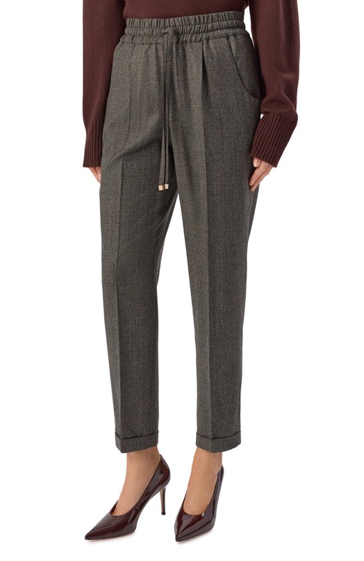 Шерстяные брюки Kiton D37102K0513G02 Хаки  D37102K0513G02 Фото 3