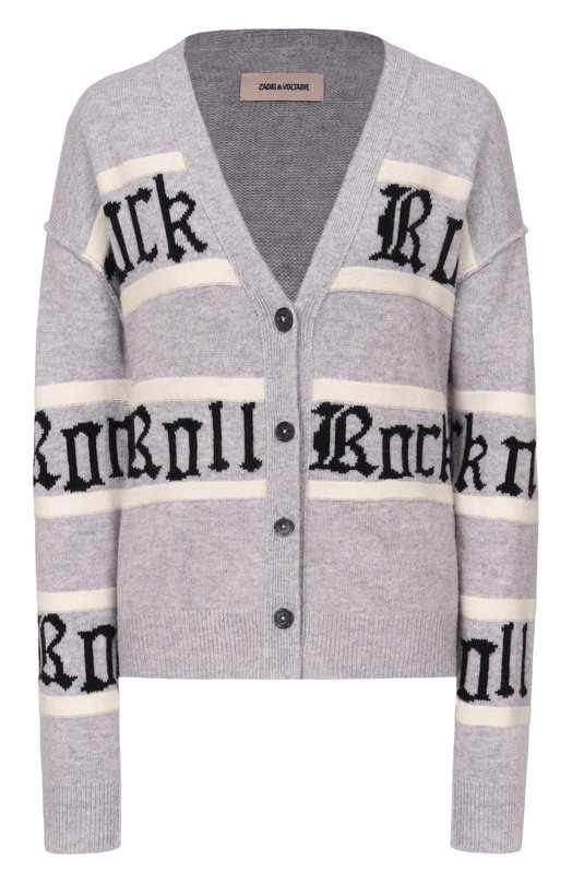 Кардиган из шерсти и кашемира Zadig and Voltaire KWCA01676 Серый KWCA01676