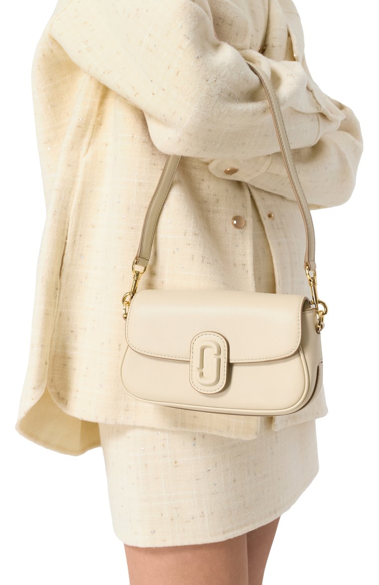 Женская сумка the clover  MARC JACOBS (THE) кремового цвета, арт. 2P4HSH035H02 | Фото 2 (Материал: Натуральная кожа; Размер: small; Ремень/цепочка: На ремешке)