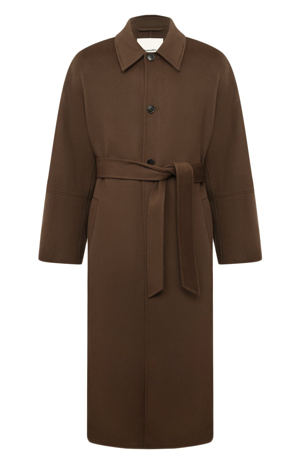 Пальто из шерсти и шелка NANUSHKA коричневого цвета по цене 141000 руб., арт. NM24FWJK02678, фото 1 Пальто из шерсти и шелка NANUSHKA, арт. NM24FWJK02678, фото 1