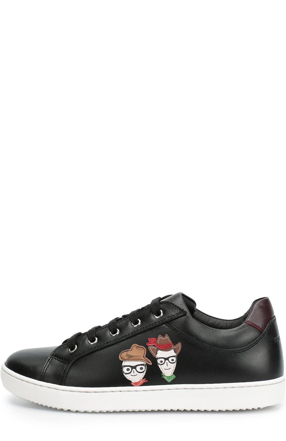 Кожаные кеды с нашивками DOLCE & GABBANA, арт. 0132/DA0497/AB579/29-36, фото 1