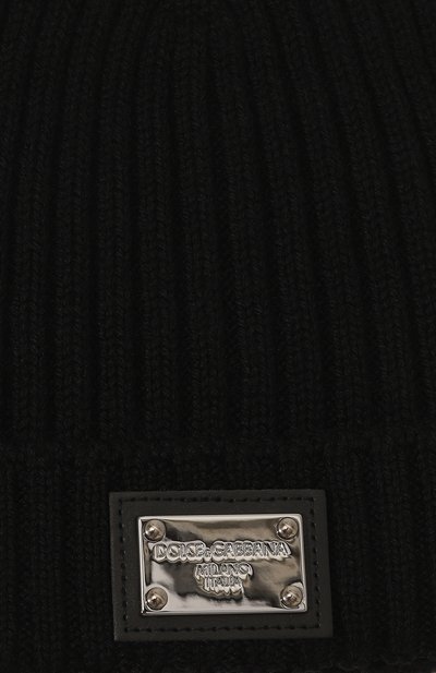 Шерстяная шапка DOLCE & GABBANA черного цвета по цене 19950 руб., арт. LBKH82/JCVD6, фото 3 Шерстяная шапка DOLCE & GABBANA, арт. LBKH82/JCVD6, фото 3