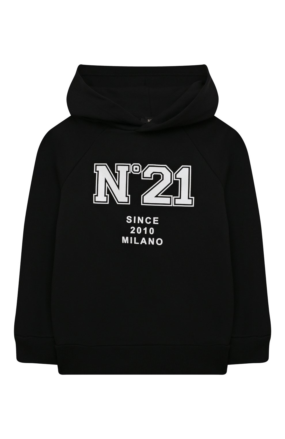 Хлопковое худи N21 черного цвета по цене 14250 руб., арт. N21373/N0179/N21S137M, фото 1 Хлопковое худи N21, арт. N21373/N0179/N21S137M, фото 1