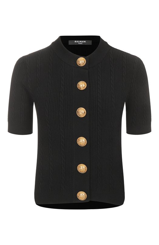 Кардиган из вискозы Balmain FF1KL230/KI50 Чёрный FF1KL230/KI50