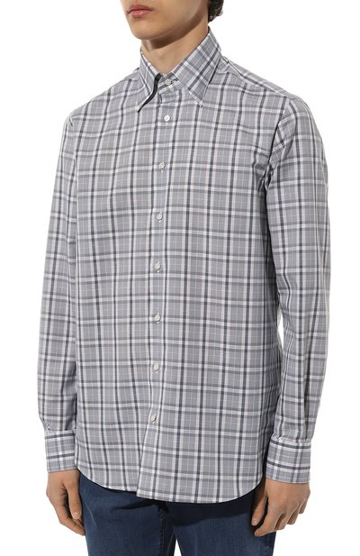 Рубашка из хлопка и льна ZILLI, арт. MFZ-4270-8619/0001, фото 3