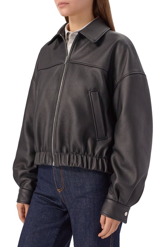 Кожаный бомбер Maslov MZK09 Чёрный  MZK09 Фото 3