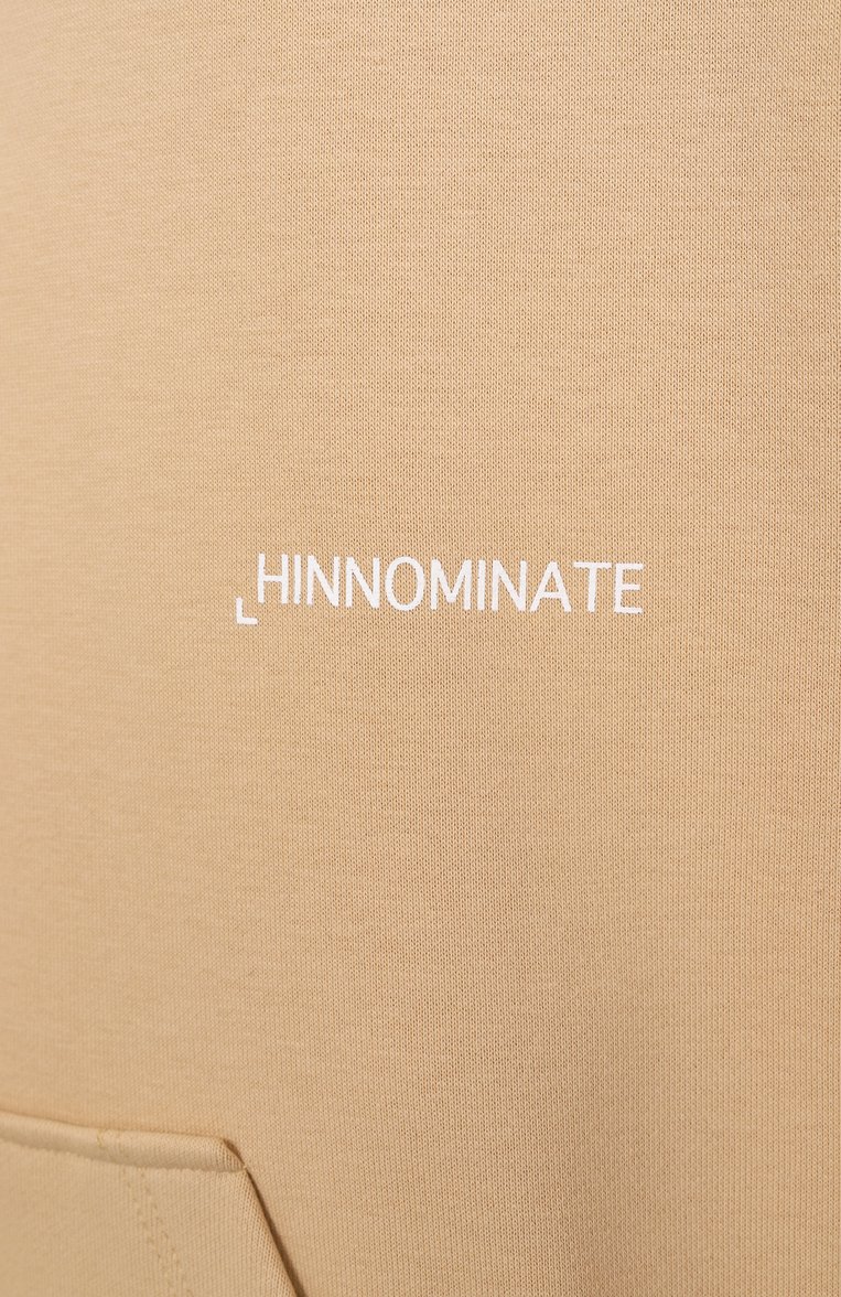 Мужской хлопковое худи HINNOMINATE бежевого цвета, арт. HMABM01301 | Фото 6 (Рукава: Длинные; Материал внешний: Хлопок, Синтетический материал; Длина (для топов): Стандартные; Принт: Без принта; Мужское Кросс-КТ: Худи-одежда; Стили: Спорт-шик)