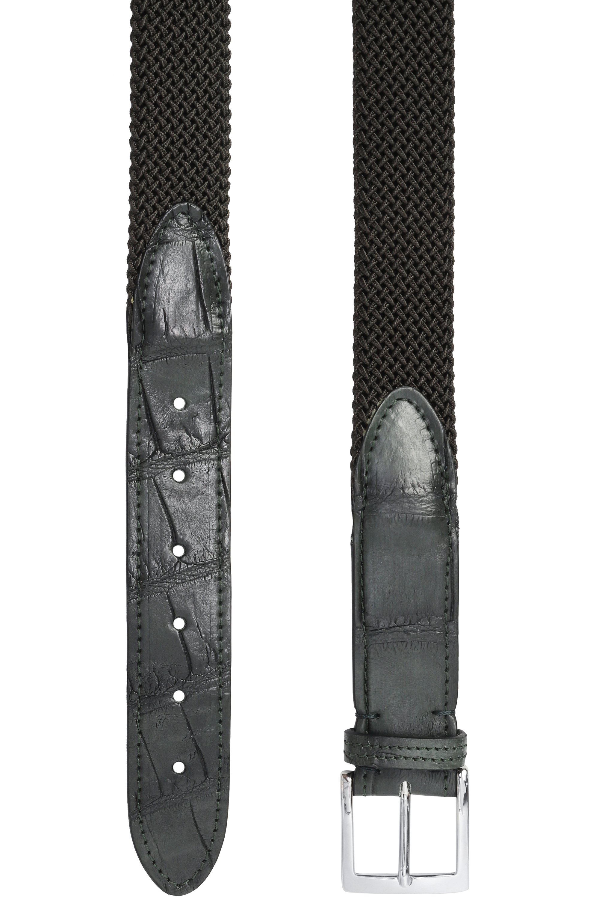 Ремень с отделкой из кожи крокодила KITON, арт. USC4336N0134002/90-120, фото 3