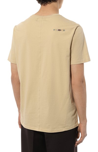 Хлопковая футболка RELIGION бежевого цвета по цене 5195 руб., арт. 12PBDN03, фото 4 Хлопковая футболка RELIGION, арт. 12PBDN03, фото 4