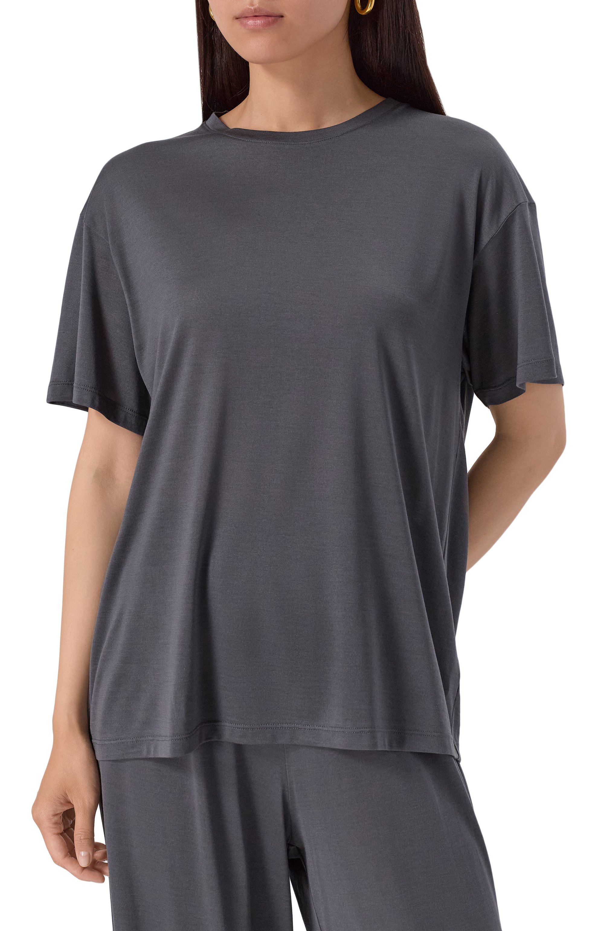 Шелковая футболка 12 STOREEZ серого цвета по цене 13000 руб., арт. 131574, фото 3 Шелковая футболка 12 STOREEZ, арт. 131574, фото 3