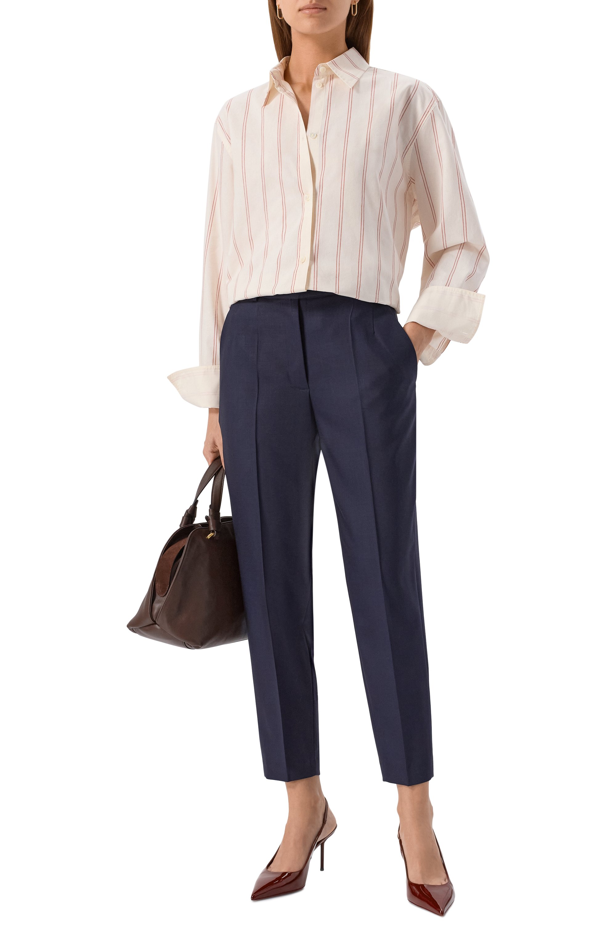 Шерстяные брюки NOBLE&BRULEE темно-синего цвета по цене 53000 руб., арт. NB114/010923/722, фото 2 Шерстяные брюки NOBLE&BRULEE, арт. NB114/010923/722, фото 2