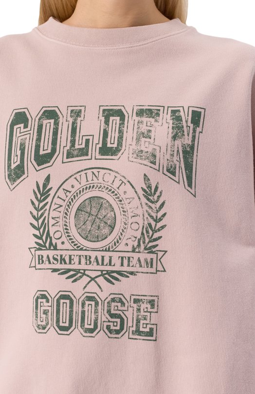 Хлопковый свитшот Golden Goose Deluxe Brand GUP02175.P001864 Розовый  GUP02175.P001864 Фото 5