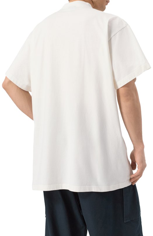 Хлопковая футболка Balenciaga 787349/TRVN1 Белый  787349/TRVN1 Фото 4