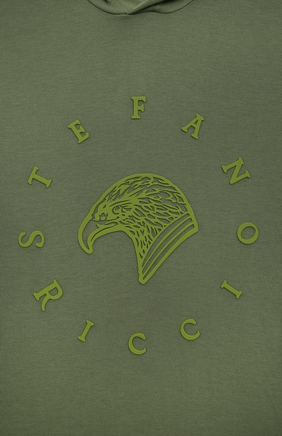 Хлопковая футболка STEFANO RICCI JUNIOR хаки цвета по цене 38250 руб., арт. YNH4101030/LUXT, фото 3 Хлопковая футболка STEFANO RICCI JUNIOR, арт. YNH4101030/LUXT, фото 3