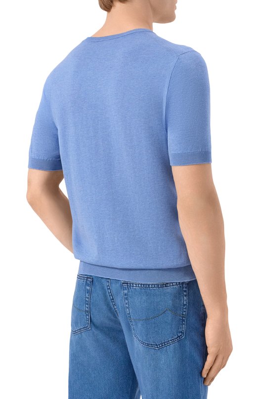 Хлопковый джемпер Andrea Campagna M5426-8055 Голубой  M5426-8055 Фото 4