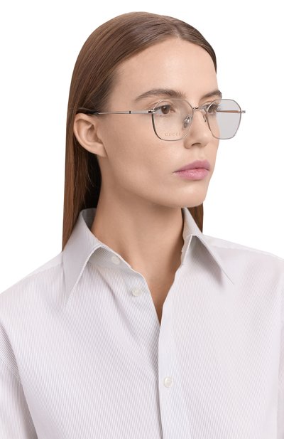 Оправа GUCCI серебряного цвета по цене 34800 руб., арт. GG19560K 002, фото 2 Оправа GUCCI, арт. GG19560K 002, фото 2