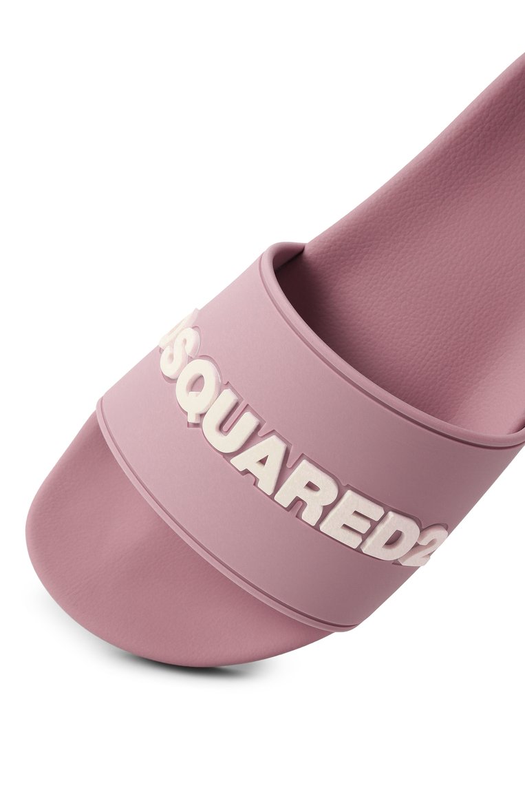Женские шлепанцы DSQUARED2 сиреневого цвета, арт. FFW0017/17205013 | Фото 7 (Подошва: Платформа; Материал внешний: Резина)