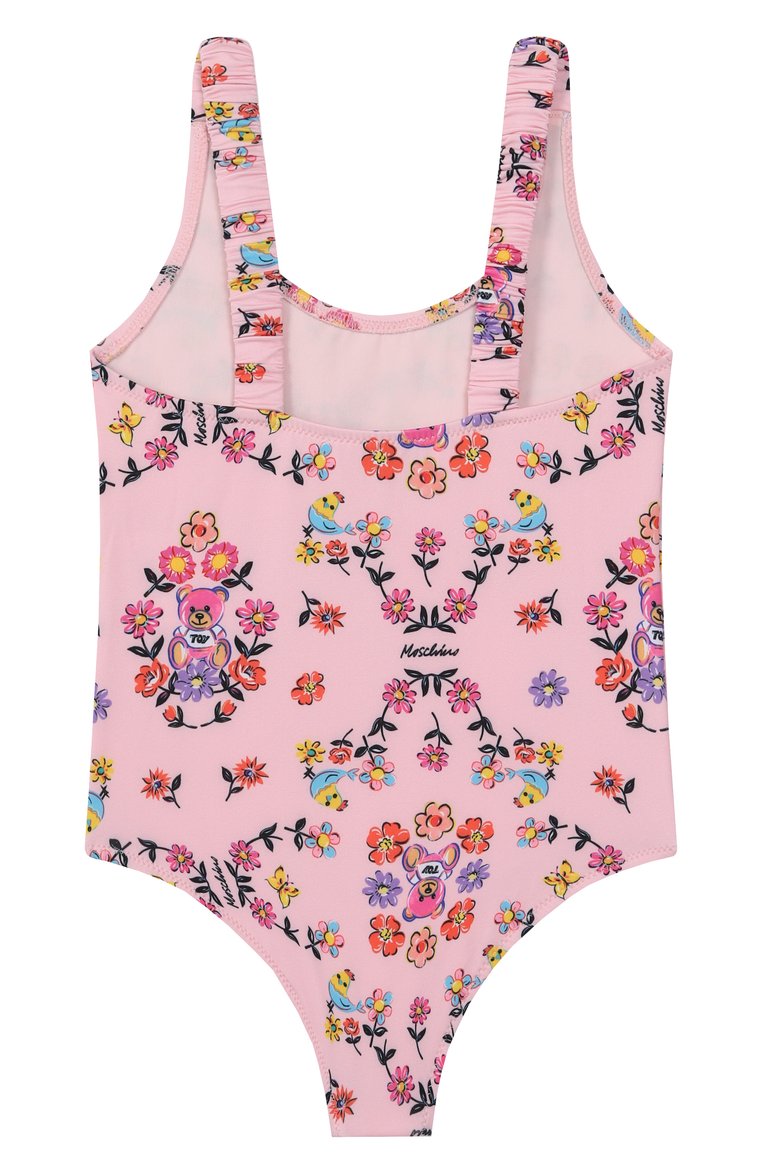 Детского слитный купальник MOSCHINO светло-розового цвета, арт. HDL00X/LKA00/4-8 | Фото 2 (Нос: Не проставлено; Материал внешний: Синтетический материал; Принт: С принтом; Девочки Кросс-КТ: Купальники-пляж; Тематический товар: Teddy Bear; Автоматизация состава: Проставлено; Ростовка одежда: 4 года | 104 см, 5 лет | 110 см, 6 лет | 116 см, 8 лет | 128 см)