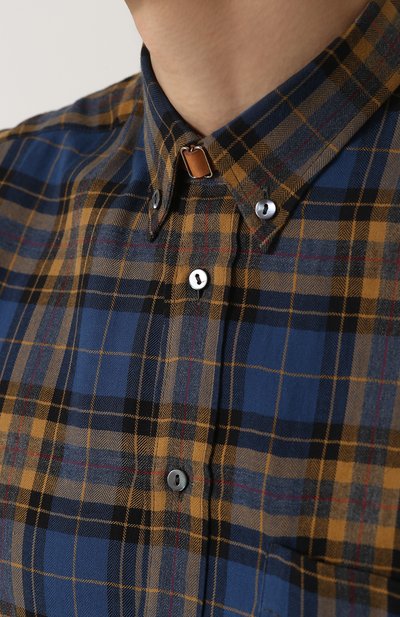 Рубашка в клетку из смеси хлопка и вискозы GUCCI, арт. 468563/Z461F, фото 5