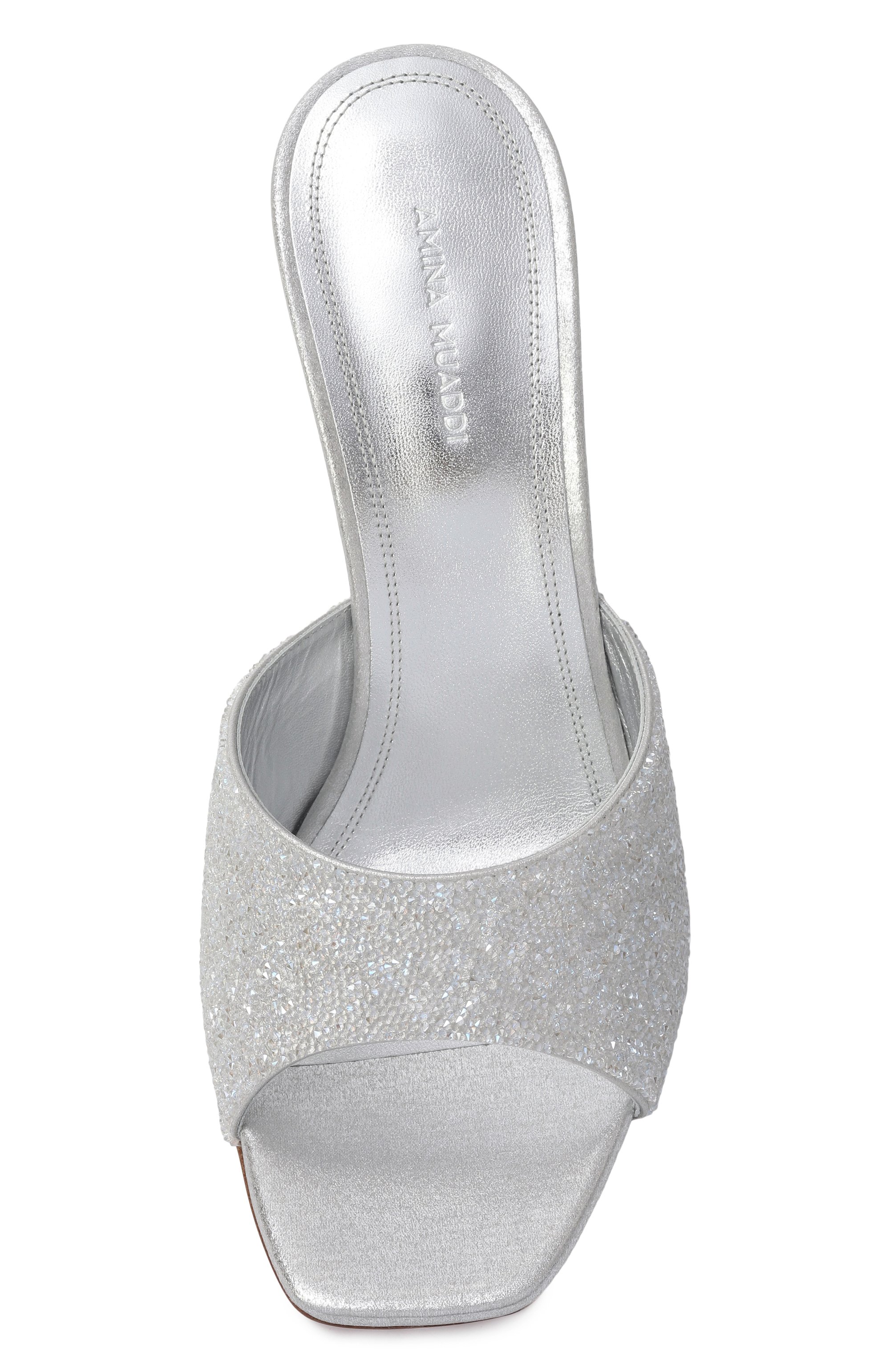 Текстильные мюли lupita 95 AMINA MUADDI, арт. LUPITA CRYSTAL DUST SLIPPER/SATIN, фото 6